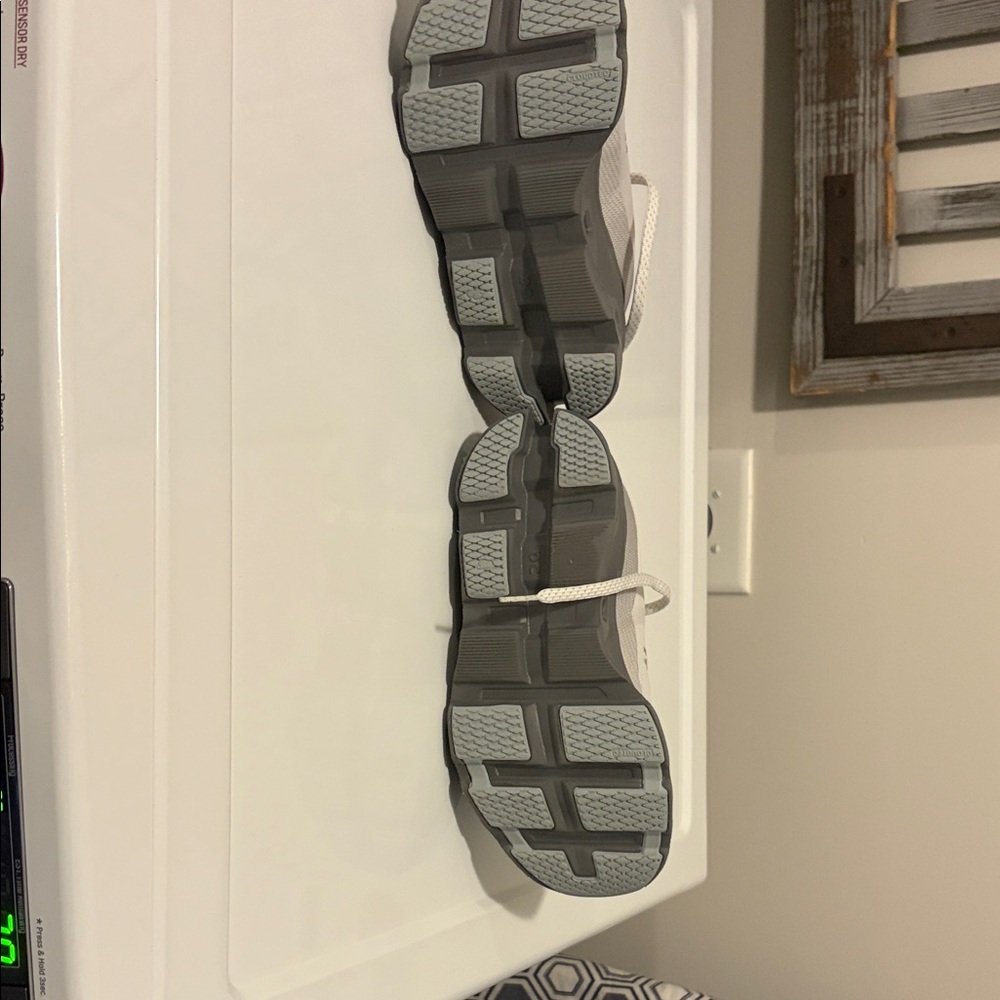 On Running Cream and Gray Athletic Shoes - Picture 7 of 10